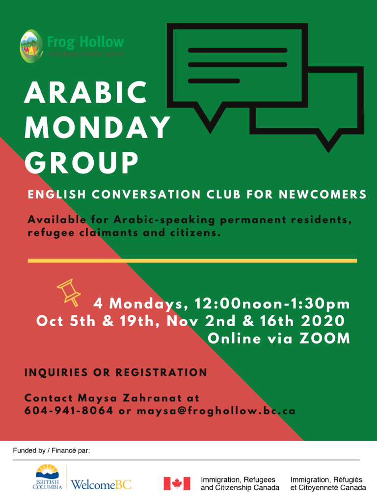 Arabic Monday Group @ Zoom